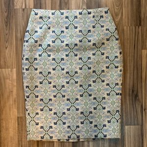 The Limited Size 2 Metallic Pencil Skirt